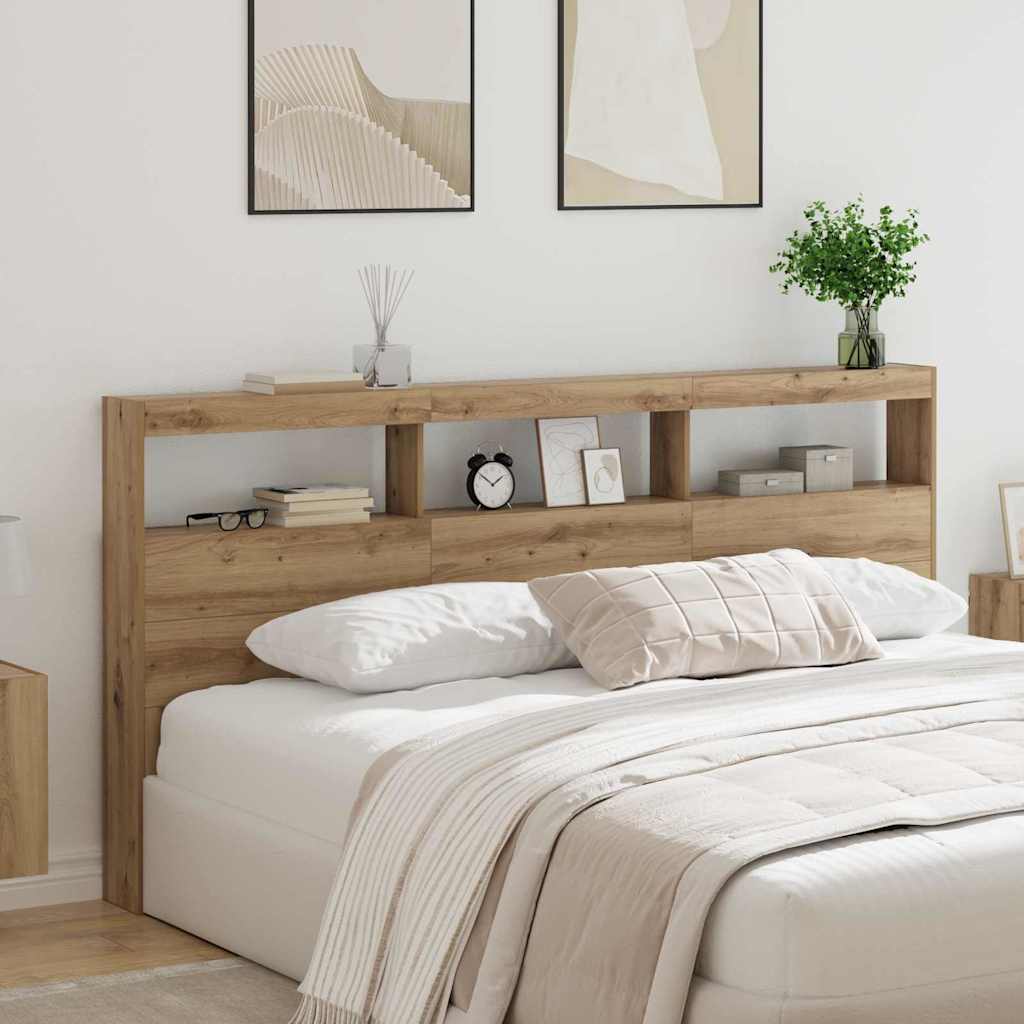 vidaXL Headboard Artisan Oak 200 x 17 x 102 cm Engineered Wood