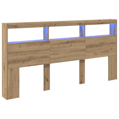 vidaXL Headboard Artisan Oak 200 x 17 x 102 cm Engineered Wood
