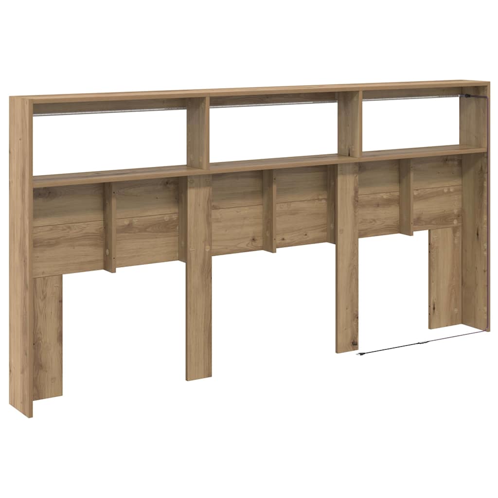 vidaXL Headboard Artisan Oak 200 x 17 x 102 cm Engineered Wood