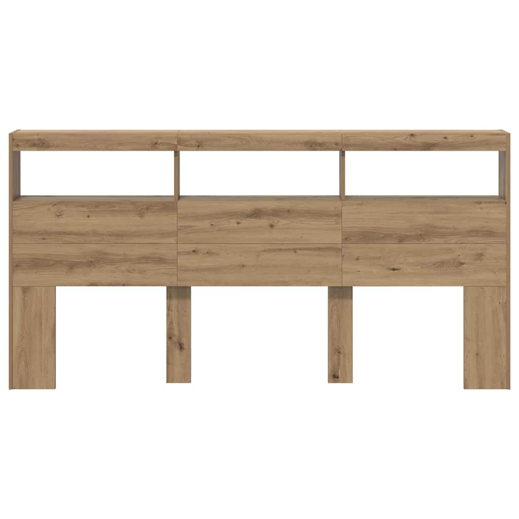 vidaXL Headboard Artisan Oak 200 x 17 x 102 cm Engineered Wood