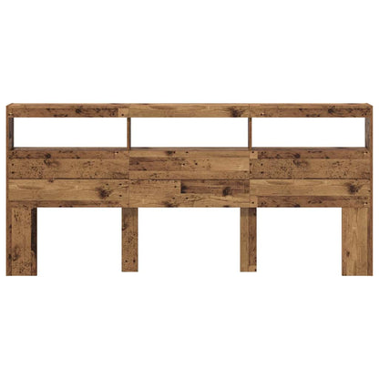 vidaXL Headboard with Shelf Old Wood 220 x 17 x 102 cm Engineered Wood