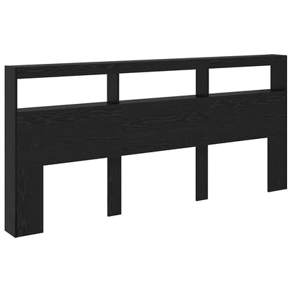 vidaXL Headboard Black Oak 220 x 17 x 102 cm Engineered Wood