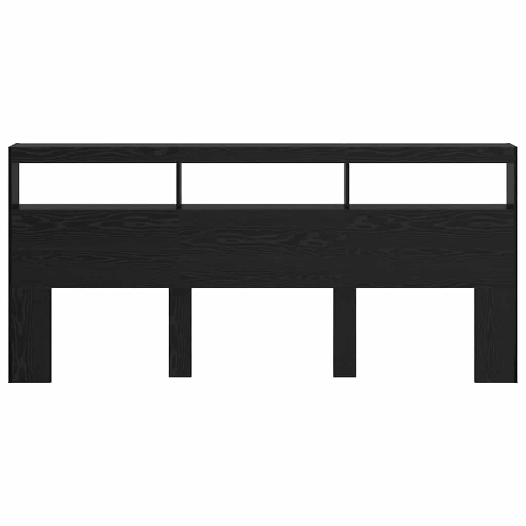 vidaXL Headboard Black Oak 220 x 17 x 102 cm Engineered Wood