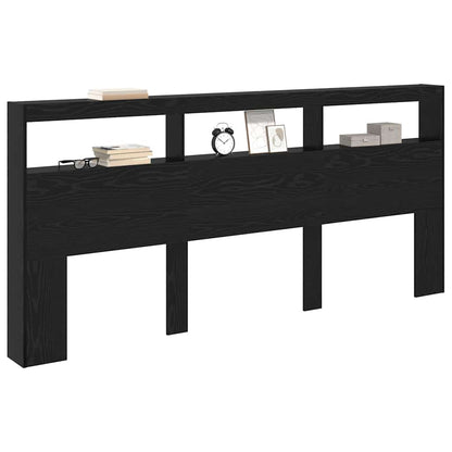 vidaXL Headboard Black Oak 220 x 17 x 102 cm Engineered Wood