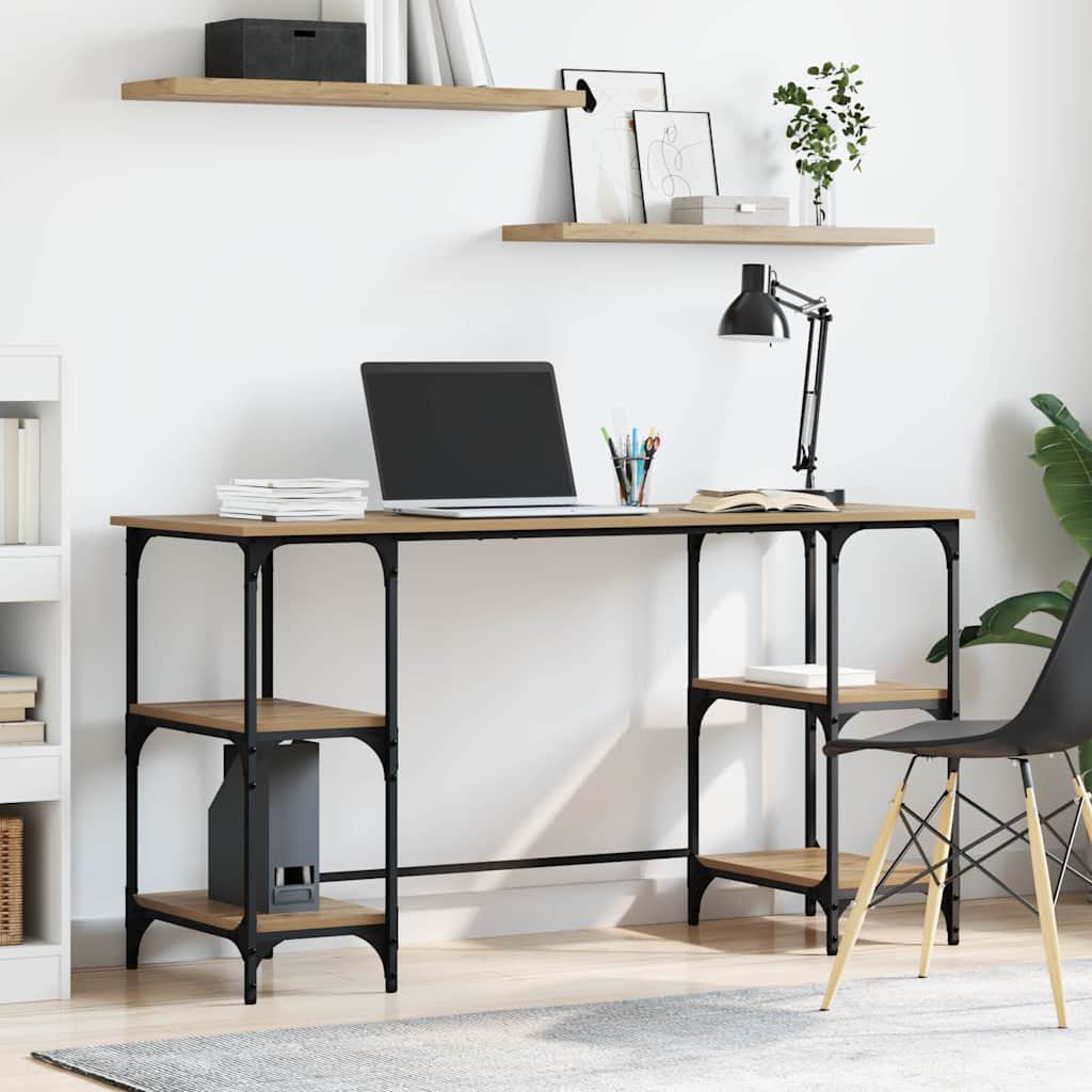 vidaXL Desk Artisan Oak Engineered Wood 140 x 50 x 75 cm