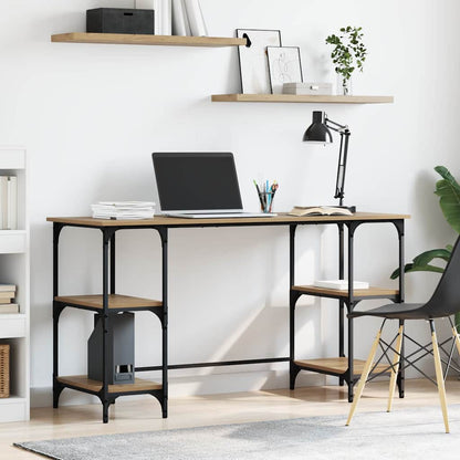 vidaXL Desk Artisan Oak Engineered Wood 140 x 50 x 75 cm