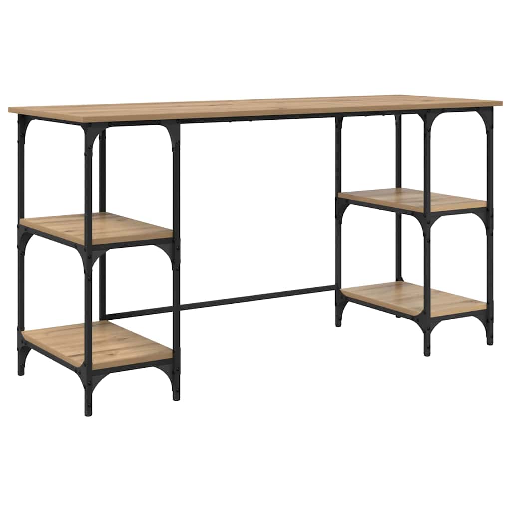 vidaXL Desk Artisan Oak Engineered Wood 140 x 50 x 75 cm