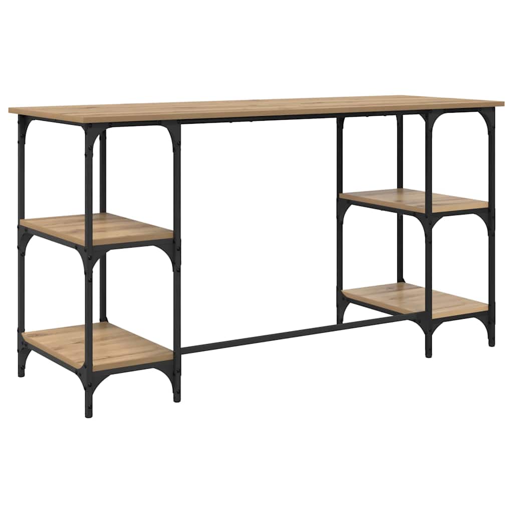 vidaXL Desk Artisan Oak Engineered Wood 140 x 50 x 75 cm