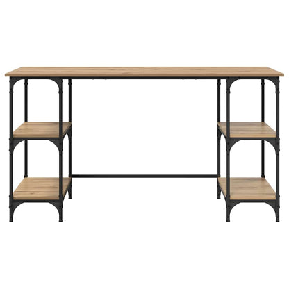 vidaXL Desk Artisan Oak Engineered Wood 140 x 50 x 75 cm