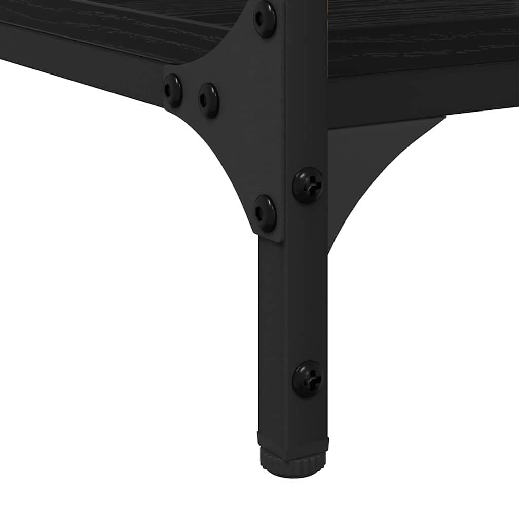 vidaXL Desk with Shelf Black Oak 140 x 50 x 75 cm Engineered Wood