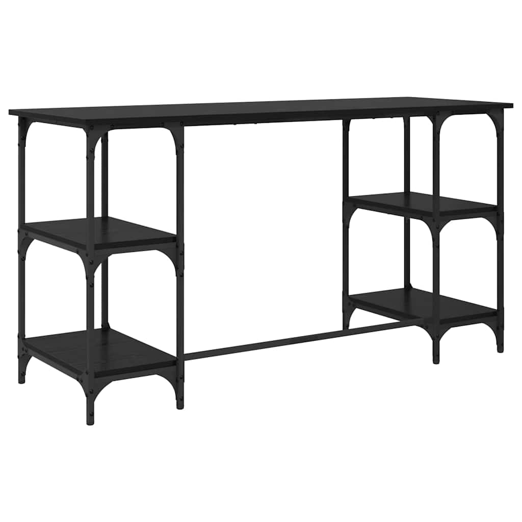 vidaXL Desk Black Oak Engineered Wood 140 x 50 x 75 cm
