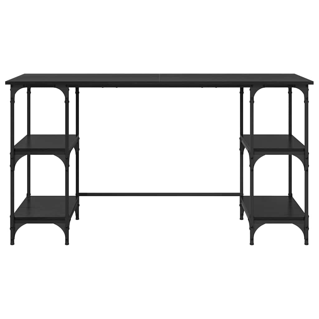 vidaXL Desk Black Oak Engineered Wood 140 x 50 x 75 cm