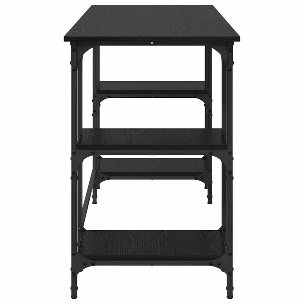 vidaXL Desk Black Oak Engineered Wood 140 x 50 x 75 cm