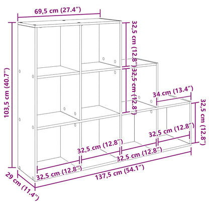 vidaXL Room Divider Bookcase 137.5 x 29 x 103.5 cm Engineered Wood