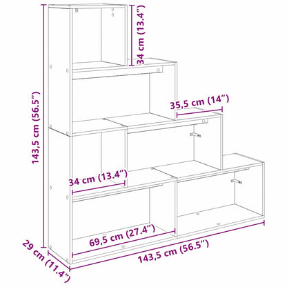 vidaXL Room Divider Bookcase 143.5 x 29 x 143.5 cm Engineered Wood