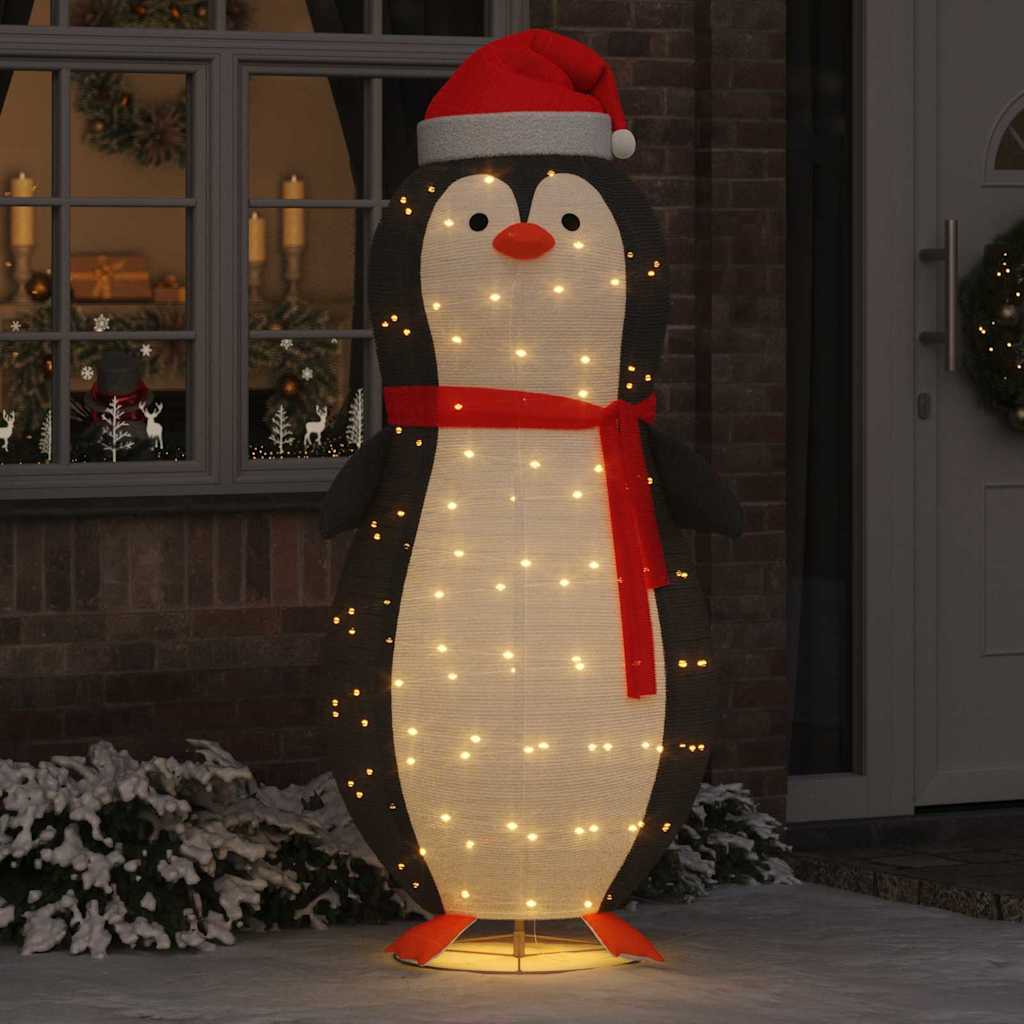 vidaXL Snow Penguin Figure Warm White 78 x 88 x 180 cm Fabric
