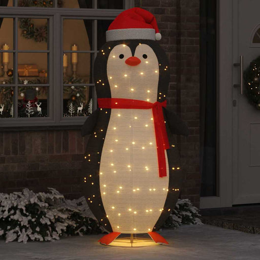 vidaXL Snow Penguin Figure Warm White 78 x 88 x 180 cm Fabric