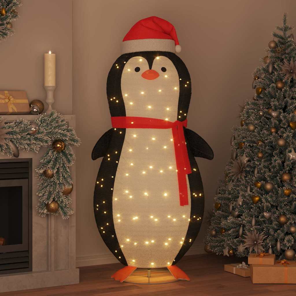 vidaXL Snow Penguin Figure Warm White 78 x 88 x 180 cm Fabric