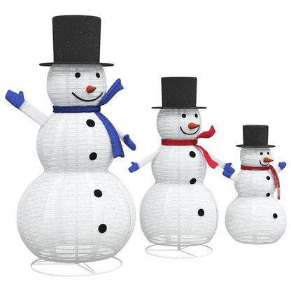 vidaXL Christmas Snowman Family with 270 LEDs 3 pcs Warm White Fabric