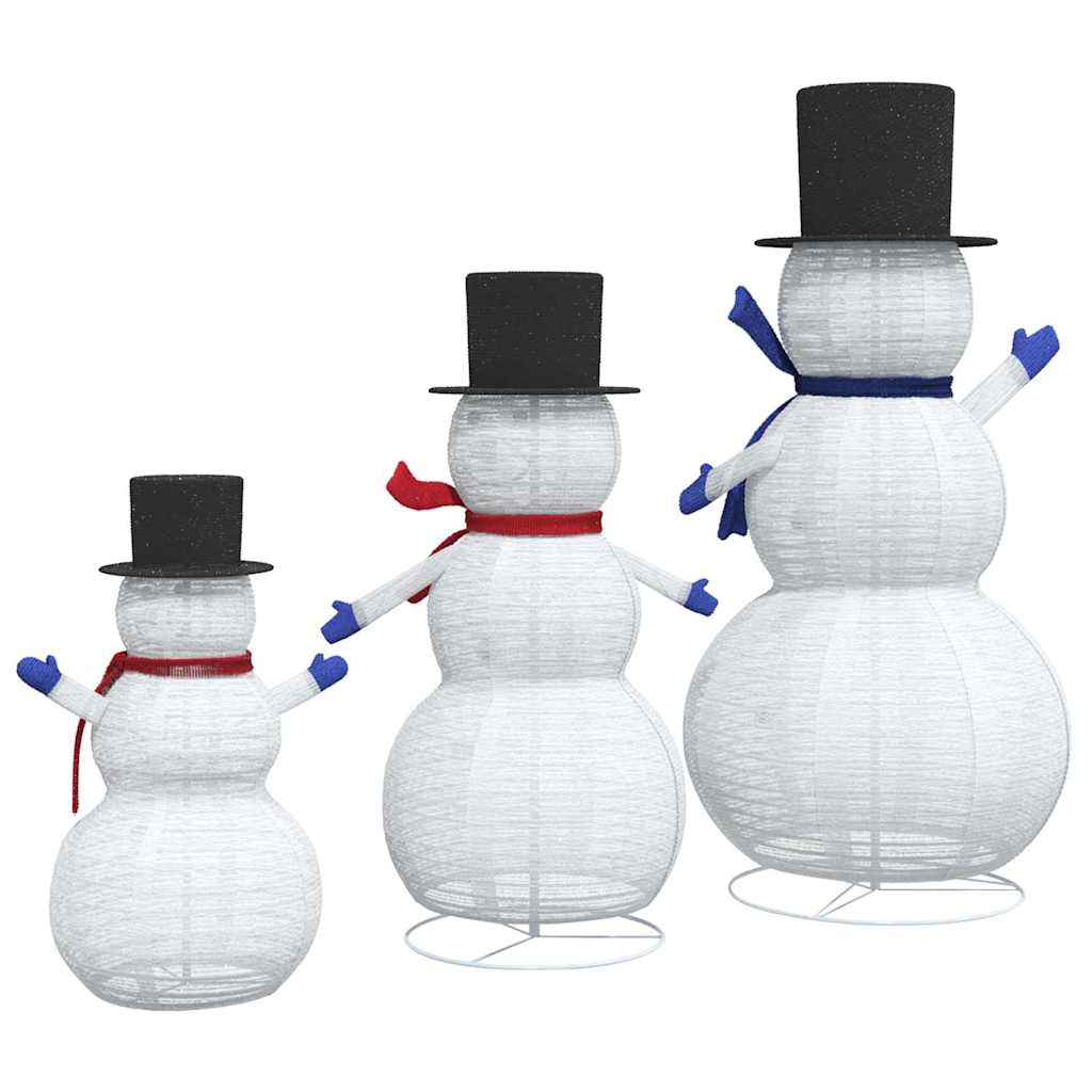 vidaXL Christmas Snowman Family with 270 LEDs 3 pcs Warm White Fabric