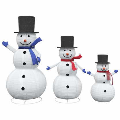 vidaXL Christmas Snowman Family with 270 LEDs 3 pcs Warm White Fabric