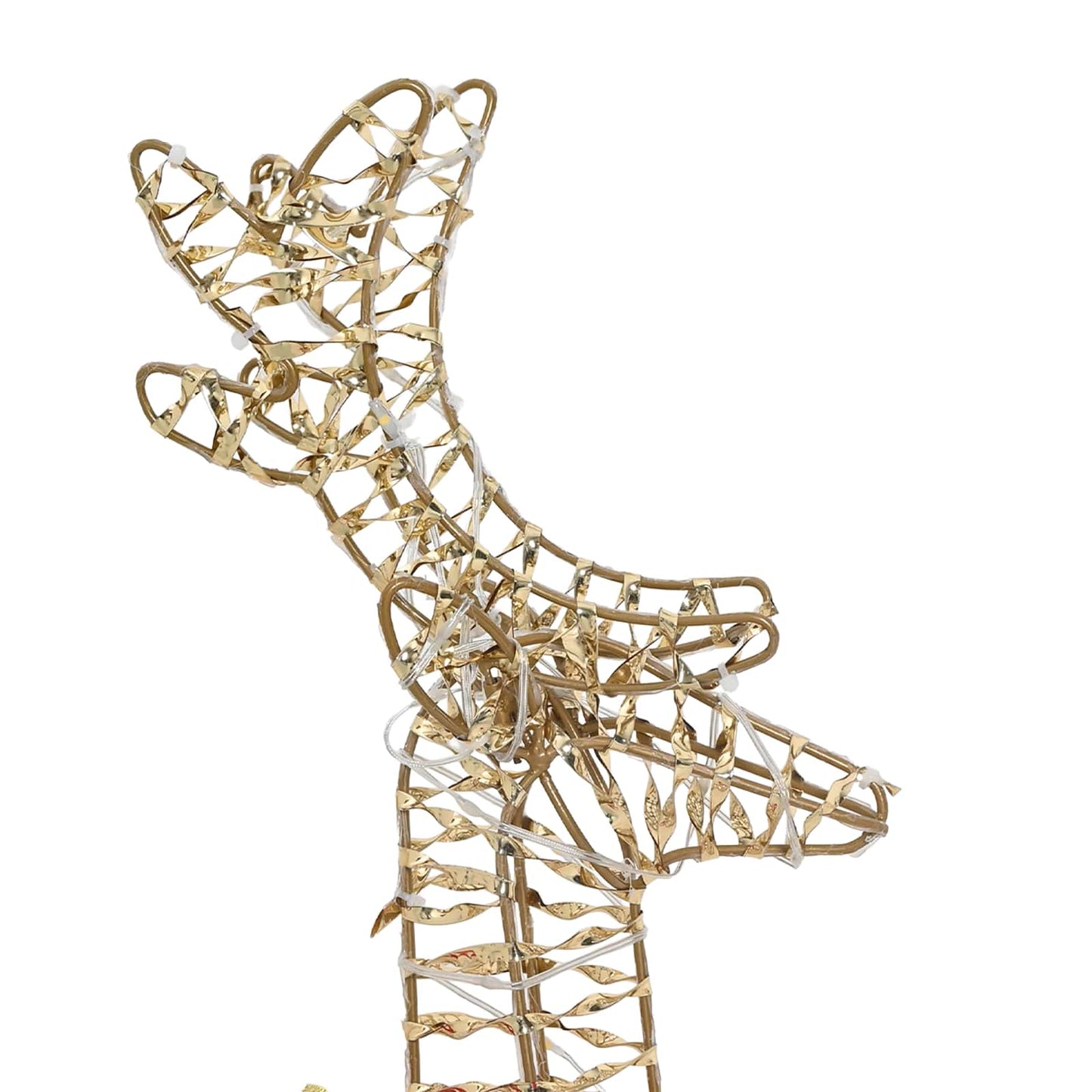 vidaXL Reindeer Pull Sleigh Warm White 30 x 12 x 55 cm PET