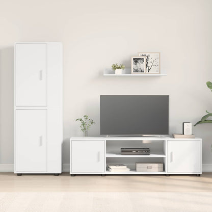 vidaXL TV Cabinet Set Wall-mounted 4 pcs White Engineered wood