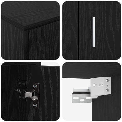 vidaXL TV Cabinet Set Wall-mounted 4 pcs Black Oak Engineered wood