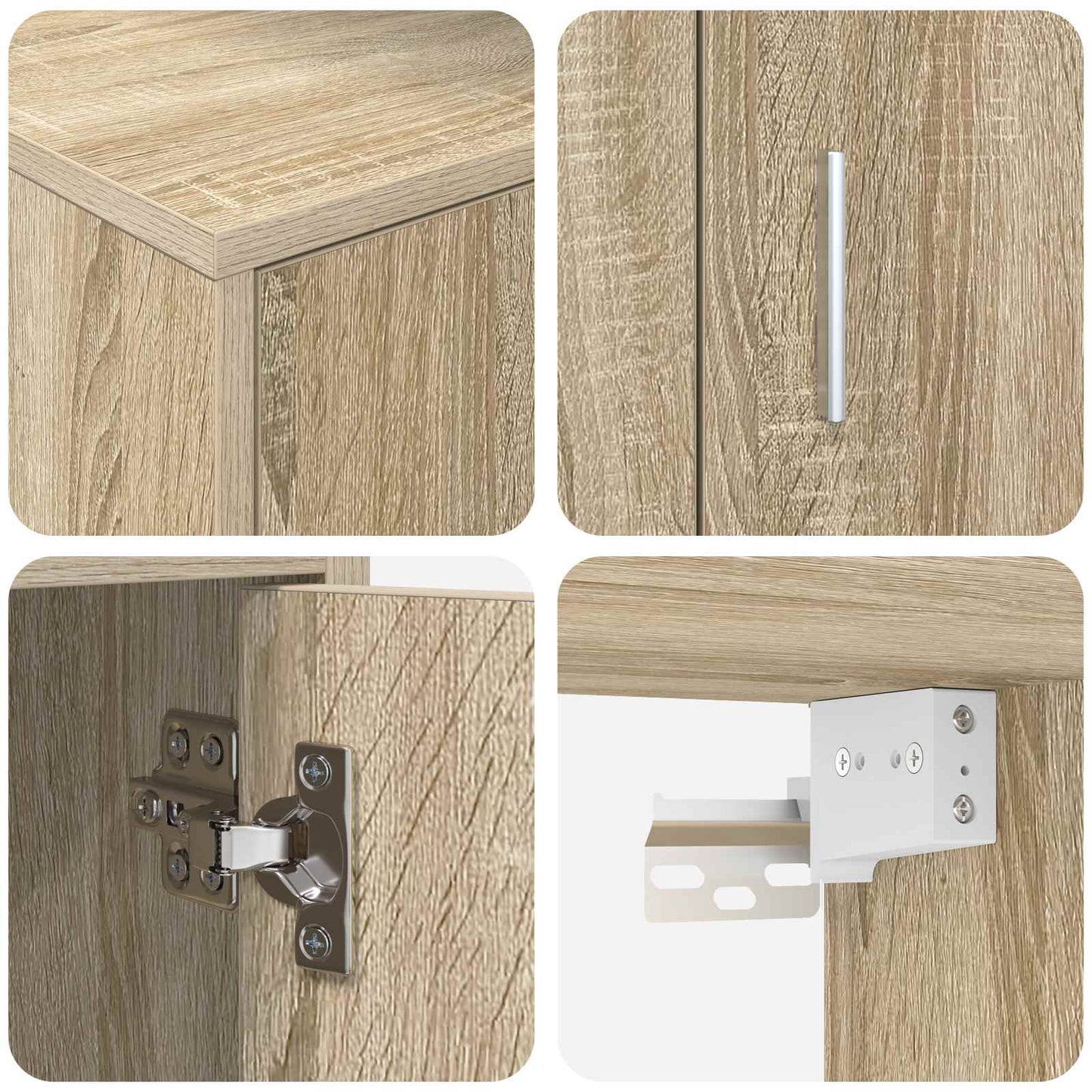 vidaXL TV Cabinet Set Wall-mounted 4 pcs Sonoma Oak Engineered wood