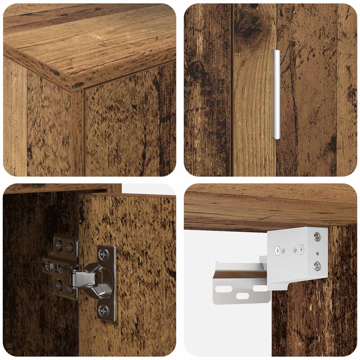 vidaXL TV Cabinet Set Wall-mounted 4 pcs Old Wood Engineered wood