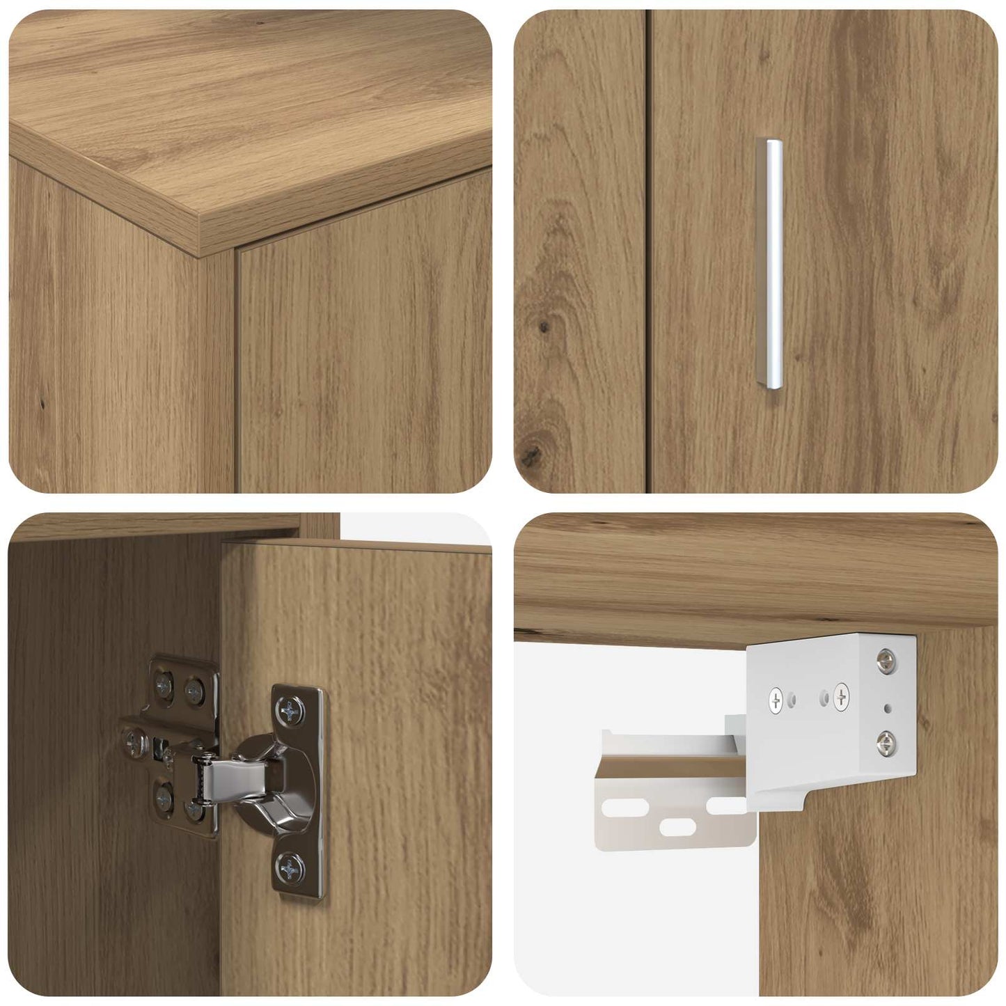 vidaXL TV Cabinet Set Wall-mounted 4 pcs Artisan Oak Engineered wood