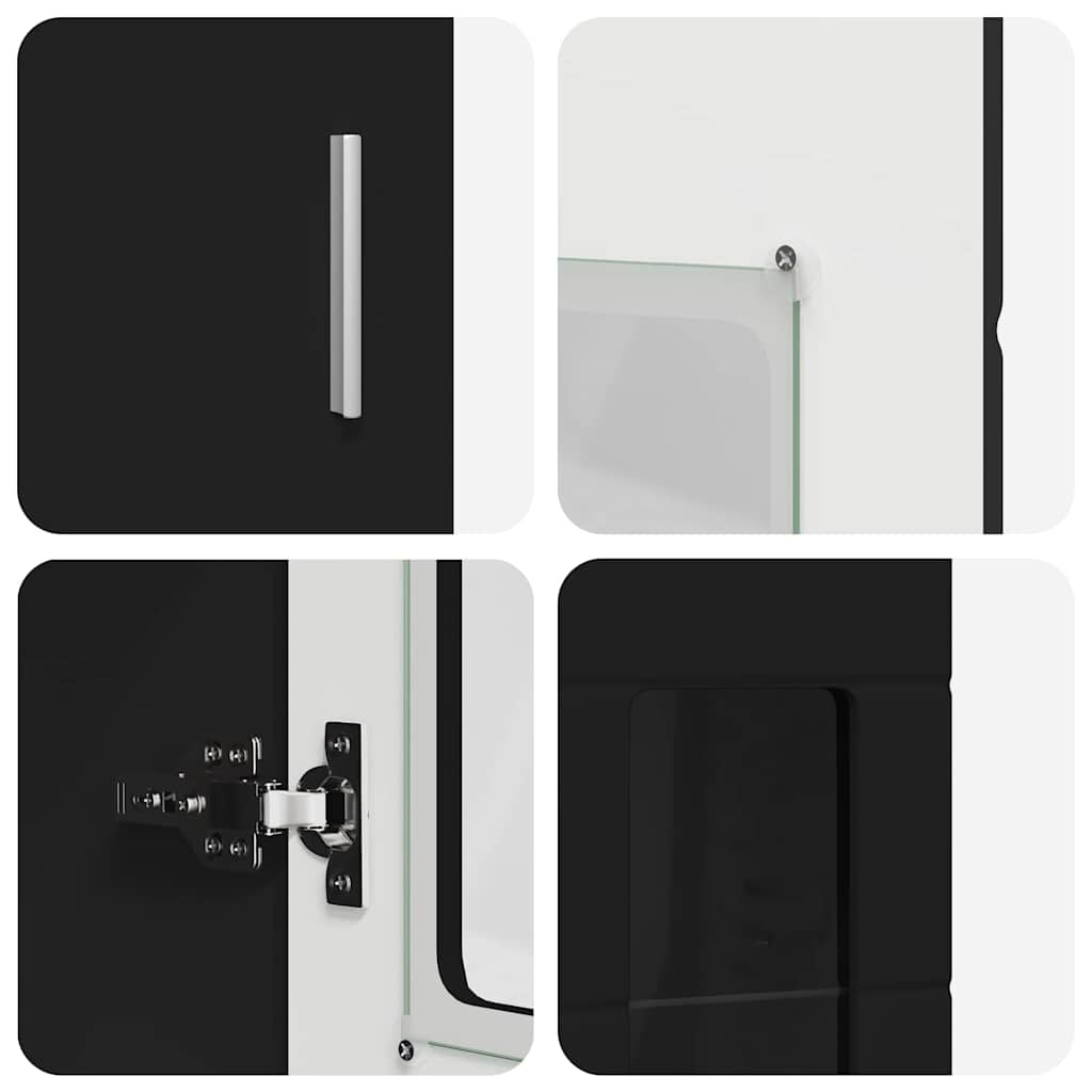 vidaXL Highboard FLORIN Black 60 x 35 x 182 cm Engineered Wood