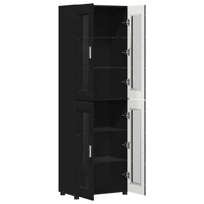 vidaXL Highboard FLORIN Black 60 x 35 x 182 cm Engineered Wood