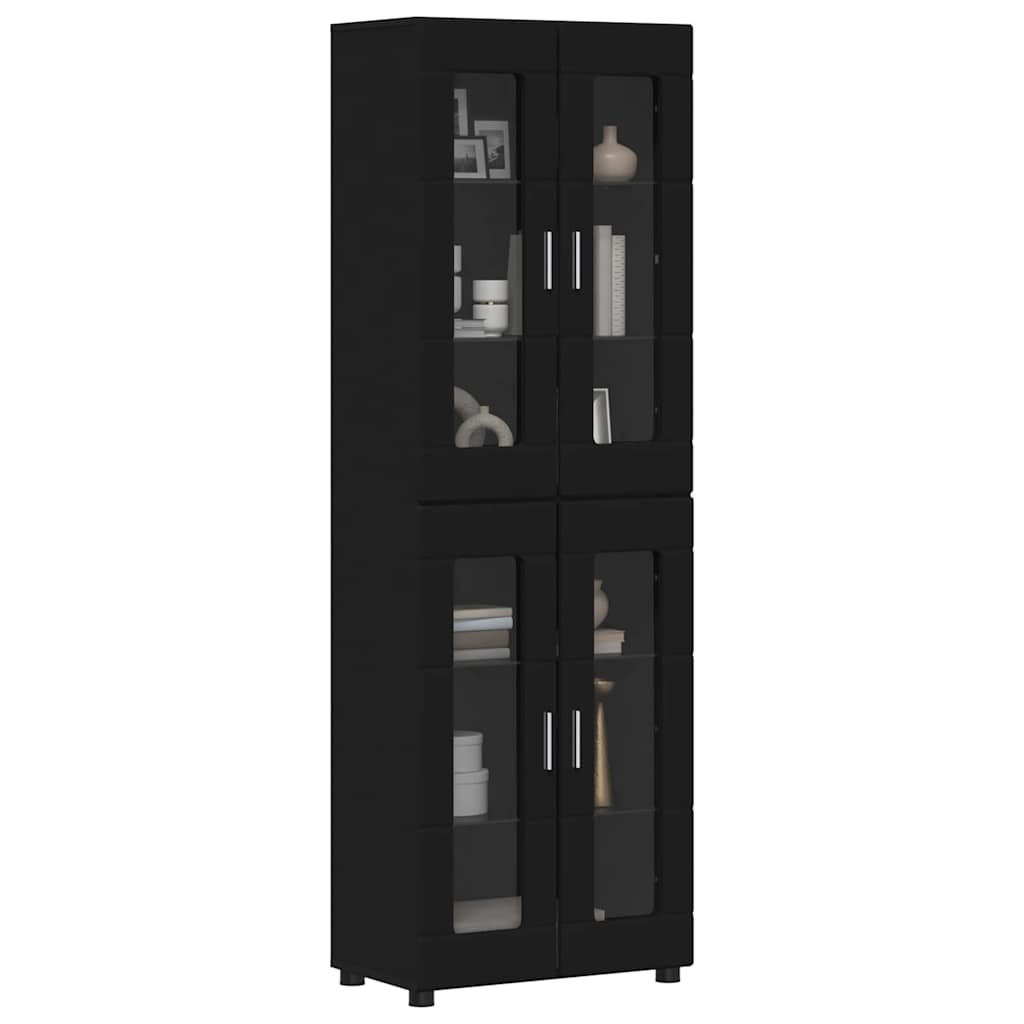 vidaXL Highboard FLORIN Black 60 x 35 x 182 cm Engineered Wood