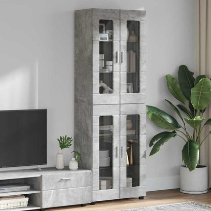 vidaXL Highboard FLORIN 60 x 35 x 182 cm Concrete Grey Engineered Wood
