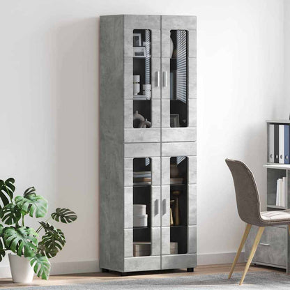 vidaXL Highboard FLORIN 60 x 35 x 182 cm Concrete Grey Engineered Wood