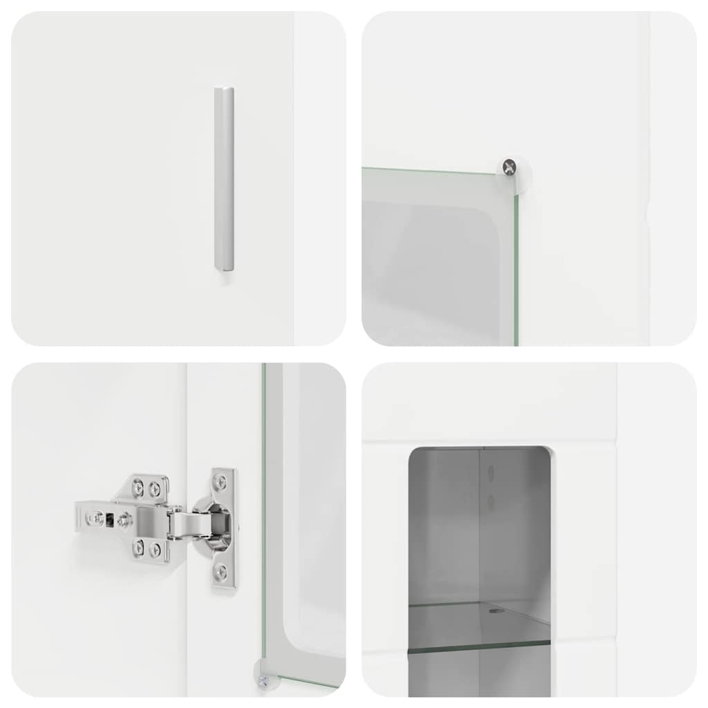 vidaXL Highboard FLORIN 60 x 35 x 182 cm High Gloss White