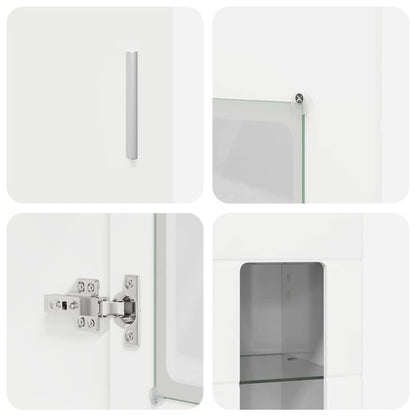 vidaXL Highboard FLORIN 60 x 35 x 182 cm High Gloss White