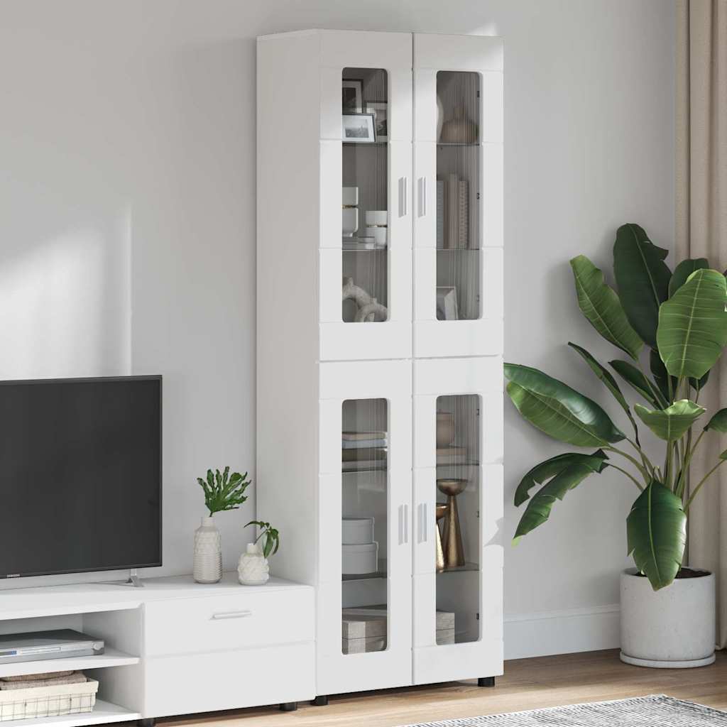 vidaXL Highboard FLORIN 60 x 35 x 182 cm High Gloss White