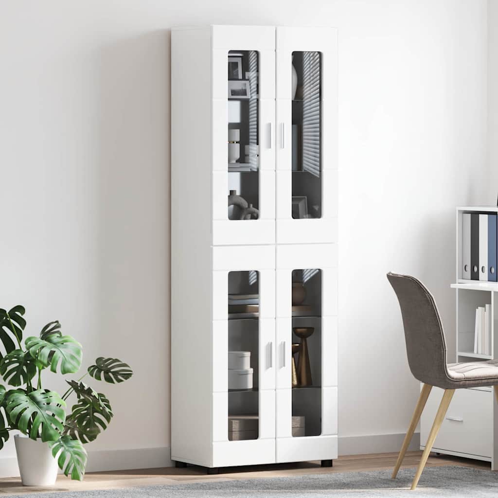 vidaXL Highboard FLORIN 60 x 35 x 182 cm High Gloss White