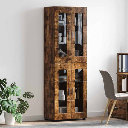 vidaXL Highboard FLORIN 60 x 35 x 182 cm Smoked Oak Engineered Wood