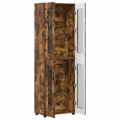 vidaXL Highboard FLORIN 60 x 35 x 182 cm Smoked Oak Engineered Wood