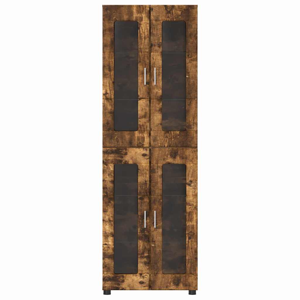 vidaXL Highboard FLORIN 60 x 35 x 182 cm Smoked Oak Engineered Wood