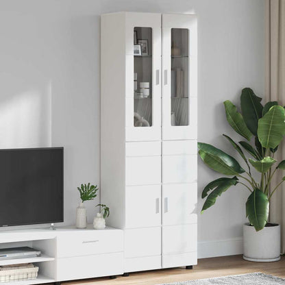 vidaXL Highboard FLORIN 60 x 35 x 182 cm White Engineered Wood