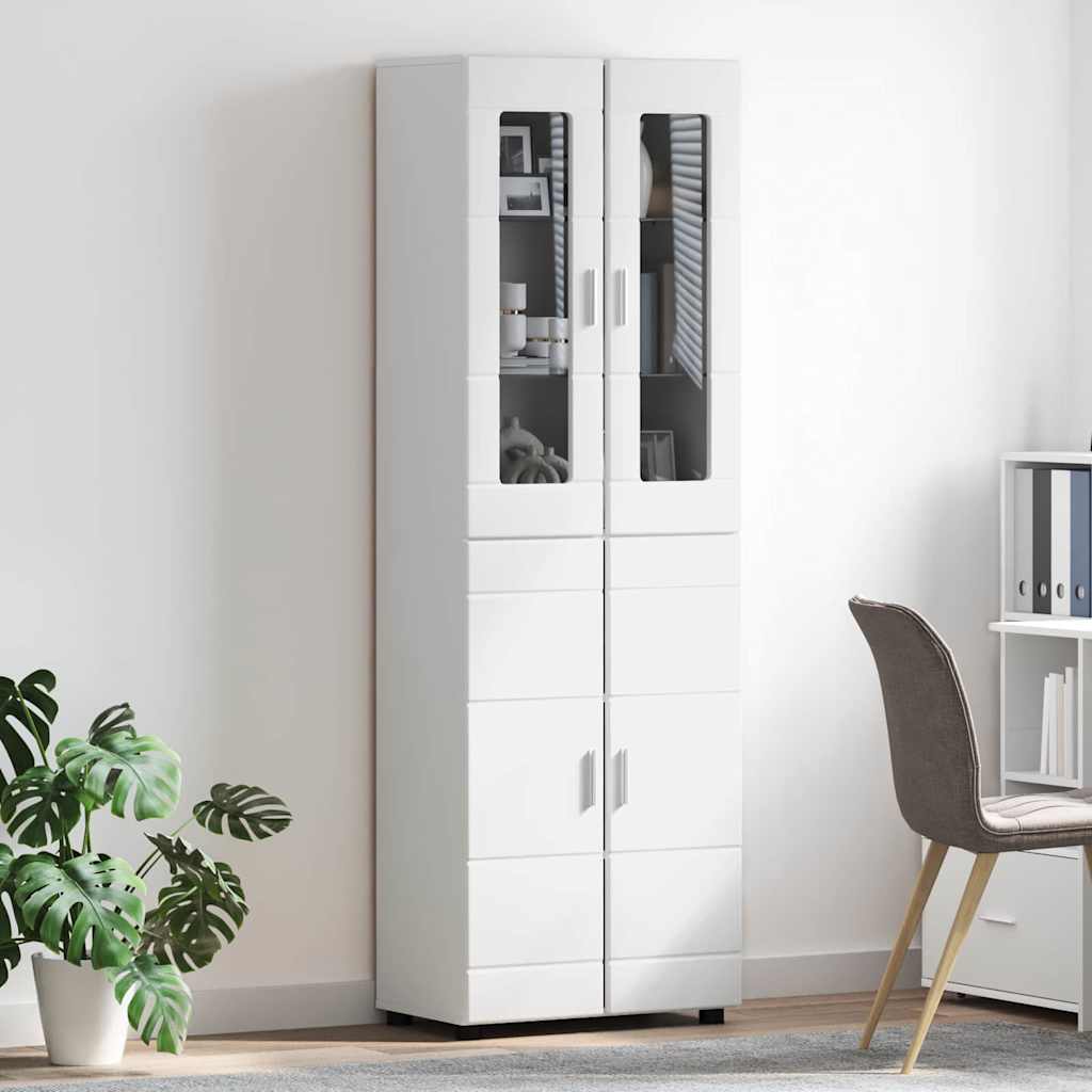vidaXL Highboard FLORIN 60 x 35 x 182 cm White Engineered Wood
