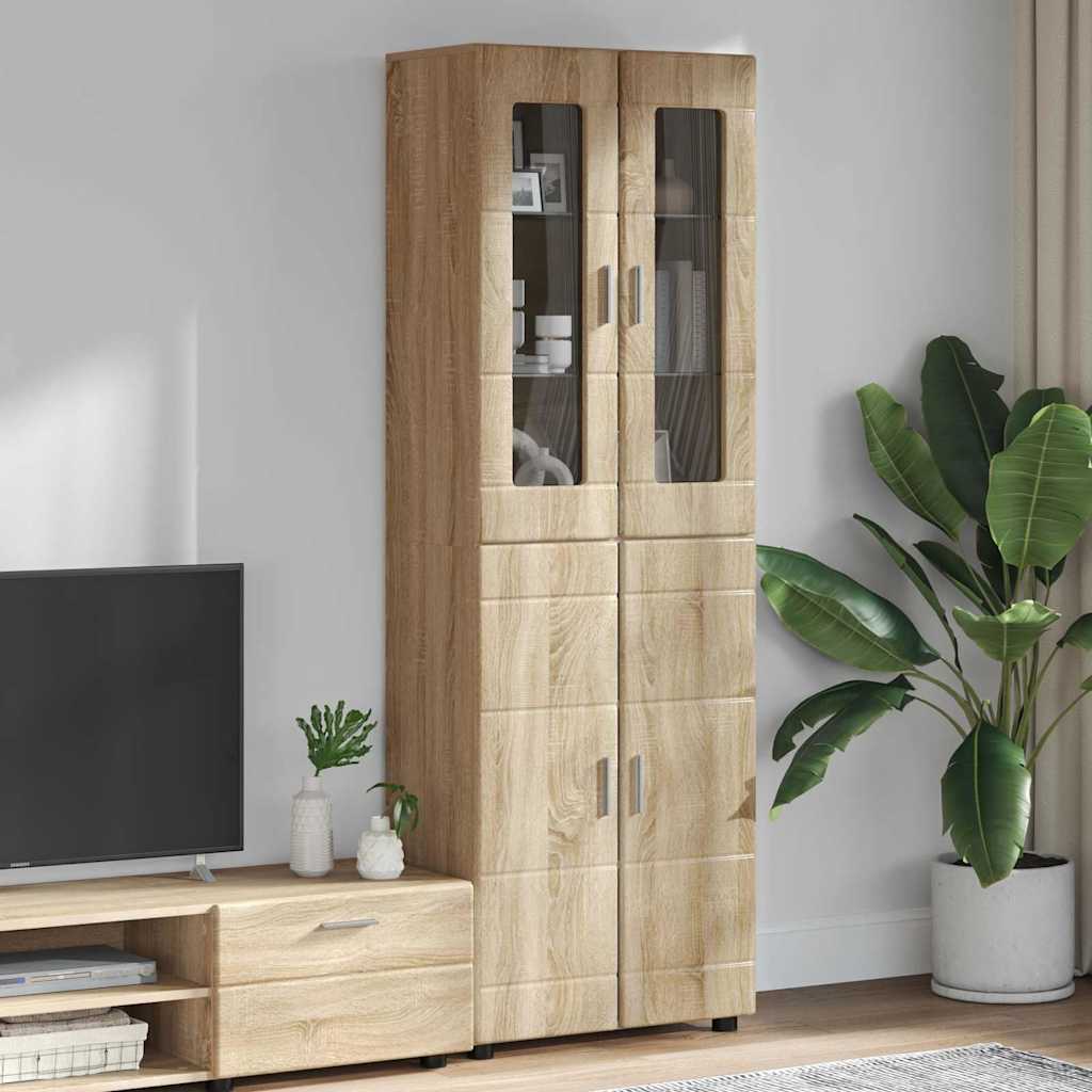 vidaXL Highboard FLORIN 60 x 35 x 182 cm Sonoma Oak Engineered Wood