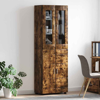 vidaXL Highboard FLORIN 60 x 35 x 182 cm Smoked Oak Engineered Wood