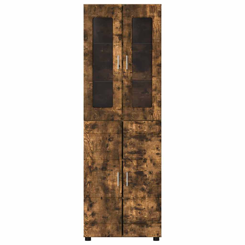 vidaXL Highboard FLORIN 60 x 35 x 182 cm Smoked Oak Engineered Wood