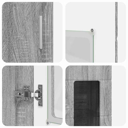 vidaXL Highboard FLORIN 60 x 35 x 182 cm Grey Sonoma Engineered Wood