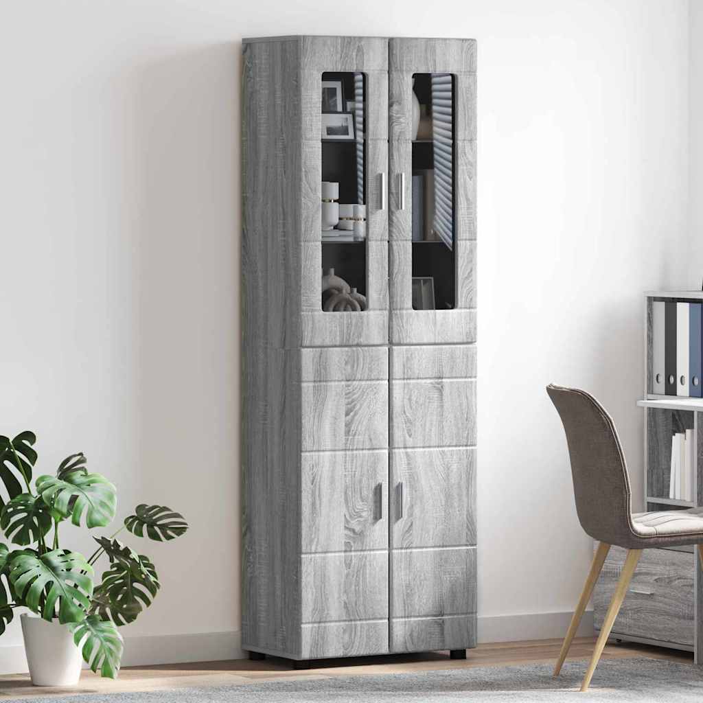 vidaXL Highboard FLORIN 60 x 35 x 182 cm Grey Sonoma Engineered Wood